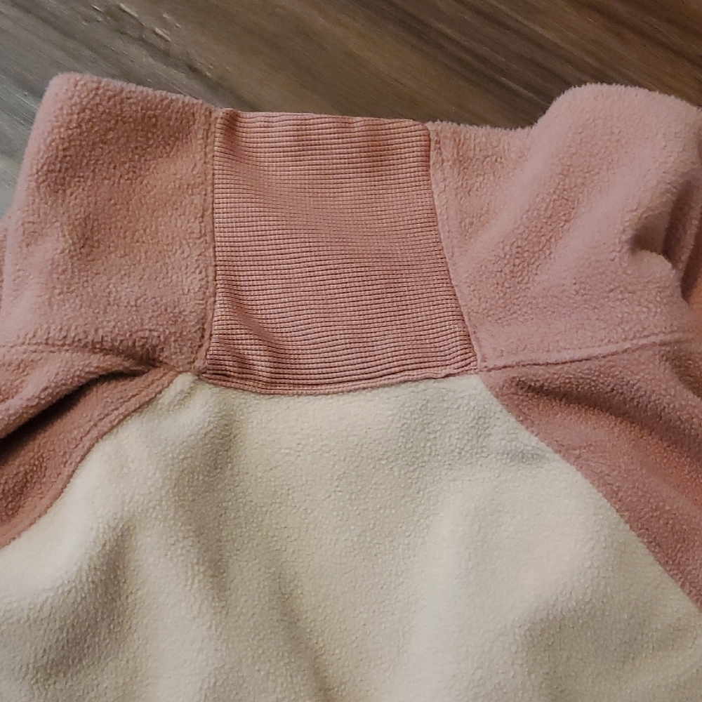 Columbia Women's Two-Tone Quarter Zip Sweatshirt - Cream and Pink - Picture 9 of 9